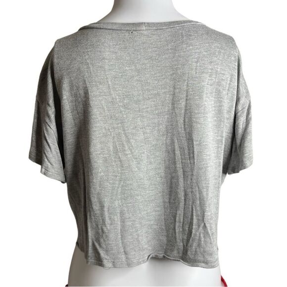 7 Day Weekend America Cropped Short Sleeve T Shirt Grey Size Small - Picture 2 of 2